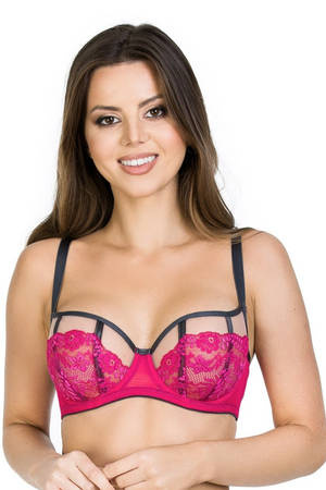 Balconette bra Dots Mediolano pink 19110