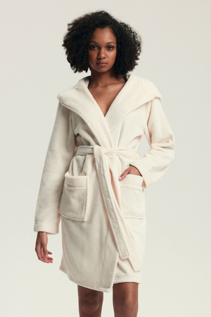 Henderson Darlan Women's Hooded Bathrobe Cream 43599