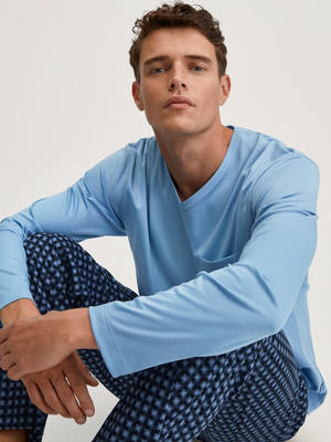 Calida Herren-Baumwollpyjama blau 46286