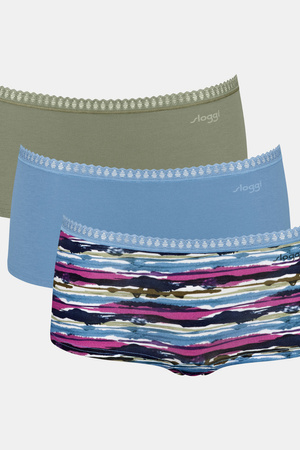 Sloggi go crush short C3P women's panties 3 pieces blue