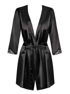 Sexy satin dressing gown Obsessive Satinia black