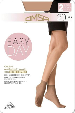 2 packs of EasyDay 20DEN Omsa caramello women's socks