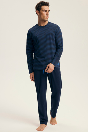 Men's cotton pajamas Henderson New navy blue 43455