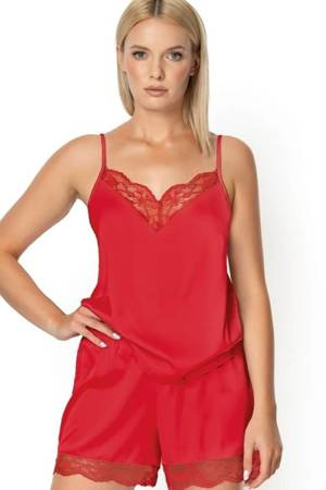 Women's satin pajamas Nipplex red Zora