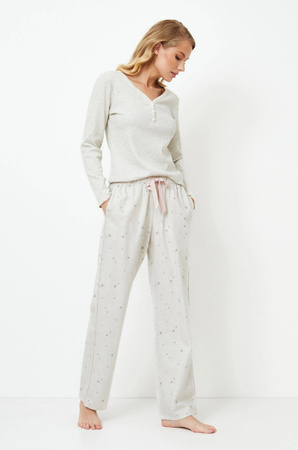 Doreen Damenpyjama, Viskose und Baumwolle, graue Aruelle