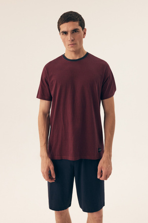 Henderson Dive Herren-Pyjama Burgunderrot-Marineblau 42633