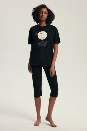 Henderson Dairoku Women's Cotton Pajamas Black 43728