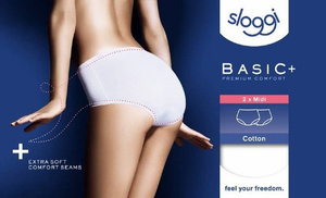 Damenslip Sloggi Basic+ Midi grau meliert