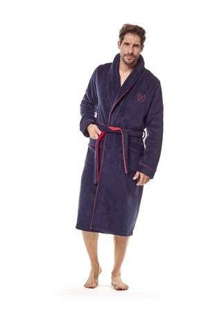 Warmer Herrenbademantel Henderson Got 36375 marineblau