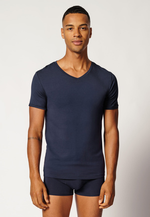 Men's Tencel T-shirt Skiny , navy blue 080510