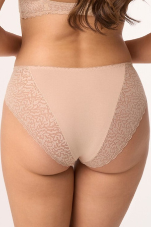 Damen-Tai-Höschen aus Baumwolle von Babell mit Spitze, beige BBL200