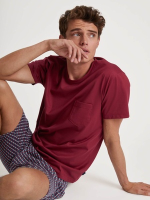 Men's pajamas Calida Relax imprint burgundy 47280