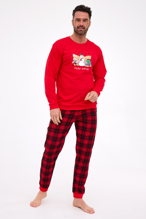 Herren Baumwollpyjama Winter Cornette rot 115/289
