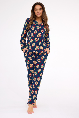 Damen Baumwollpyjama Teddy 5 Cornette marineblau 482/459 DR