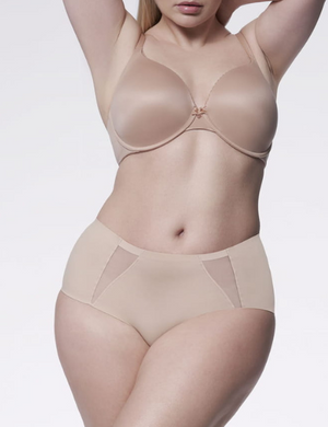 Pearl Julimex mesh high briefs beige