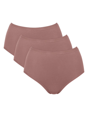 Sloggi Go Daily Cotton Highwaist 3pack women's panties coffee