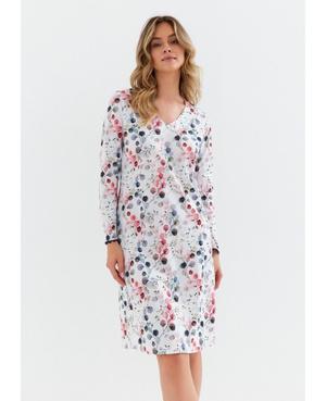 Baumwoll-Nachthemd Cana, weiß, mit Muster 406