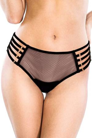 Women's Brazilian Mediolano Naked 19064 black and beige