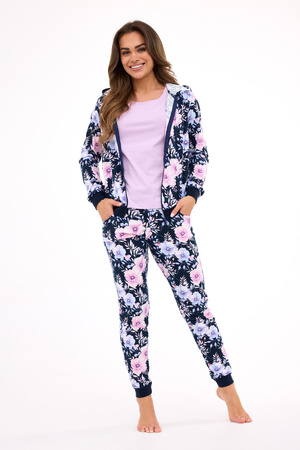 Maddie Cornette 3-teiliges Baumwoll-Pyjama-Set Marineblau DR 355/464