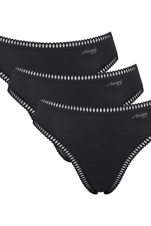 Sloggi Go Crush High Leg C3P 3er-Pack schwarze Damen-Höschen