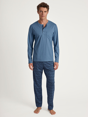 Calida Relax men's pajamas imprint 2 blue 47686