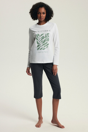 Damen-Baumwollpyjama Henderson Graphit 43686