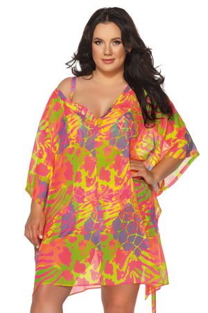 Ava Fluo 025 multicolored pareo beach tunic