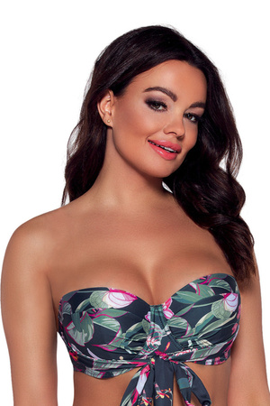 Ava SK 167 Navy flowers balconette swim bra