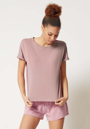 Women's bamboo T-shirt Skiny powder pink 080774