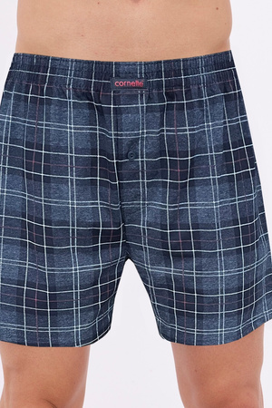 Lockere Herren-Boxershorts Comfort Cornette aus Baumwolle, Marineblau 002/307