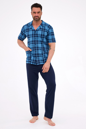 Cornette men's zip-up pajamas, blue 318 J/25