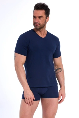 Cornette Authentic 201 Kurzarm-T-Shirt Marineblau