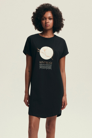 Women's cotton nightgown Henderson black 43729