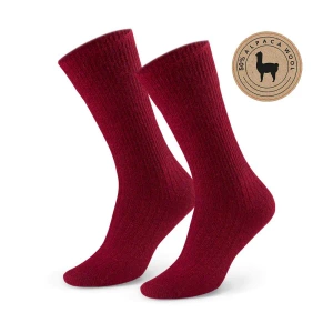Women's socks 50% alpaca wool Steven, burgundy 044