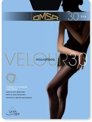 Velor tights 30den Omsa caramello