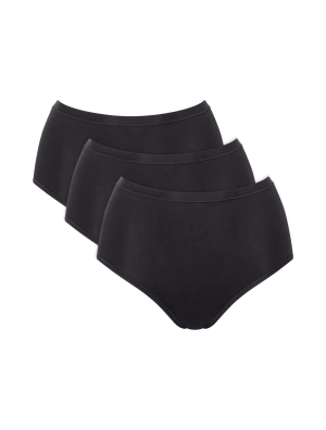Sloggi Go Daily Cotton Highwaist 3er-Pack schwarze Damen-Höschen