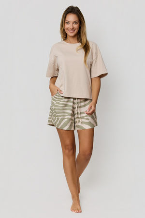 Mefemi Selene kurzer Damenpyjama, olivgrün