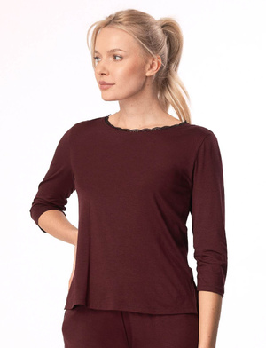 Women's 3/4 viscose blouse Margot burgundy Mefemi