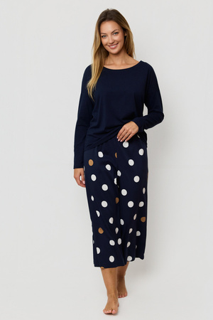 Mefemi Oceane 7/8 Damen-Pyjama aus Viskose, marineblau, 75 PS