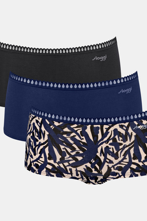Sloggi go crush short C3P women's panties 3 pieces navy blue