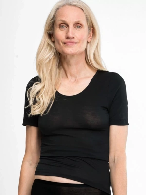 Speidel Women's Short Sleeve Wool T-Shirt Black 50348