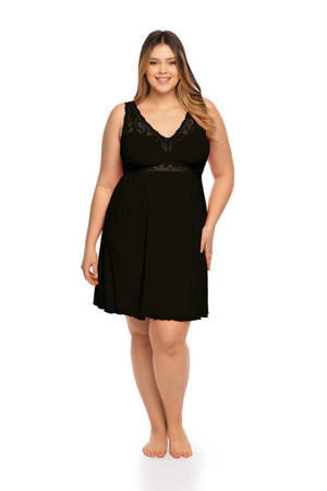 Nipplex black nightdress made of viscose Bianca big