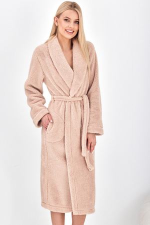 Women's long bathrobe L&amp;L Camea beige 2592