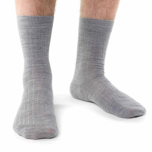 Steven druckfreie Herrensocken aus Merinowolle, Grau 130