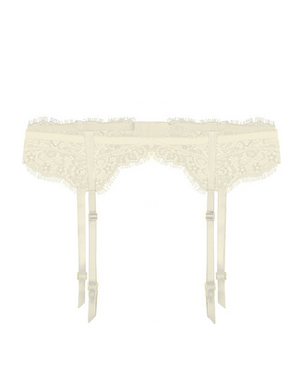 Fuchsia garter belt made of Julimex ecru lace