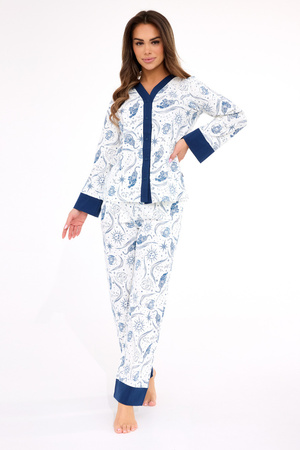 Amber women's pajamas - classic button fastening Cornette ecru 514/443