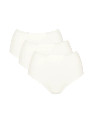 Sloggi Go Daily Cotton Highwaist 3er-Pack cremefarbene Höschen