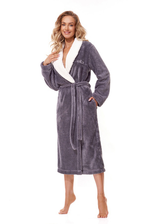 Women's long bathrobe Duo L&amp;L anthracite 2314