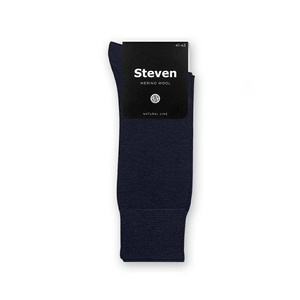 Steven Herrensocken aus Merinowolle, Marineblau 130
