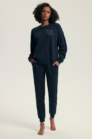 Delancy Henderson Women's Cotton Pajamas Navy Blue 43705
